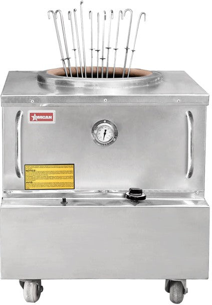 Omcan - 28" x 30" Natural Gas Stainless Steel Tandoor Clay Oven - CE-IN-2830