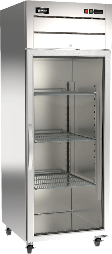 Omcan - 29" Stainless Steel Reach-In Refrigerator with 1 Glass Door - 50118