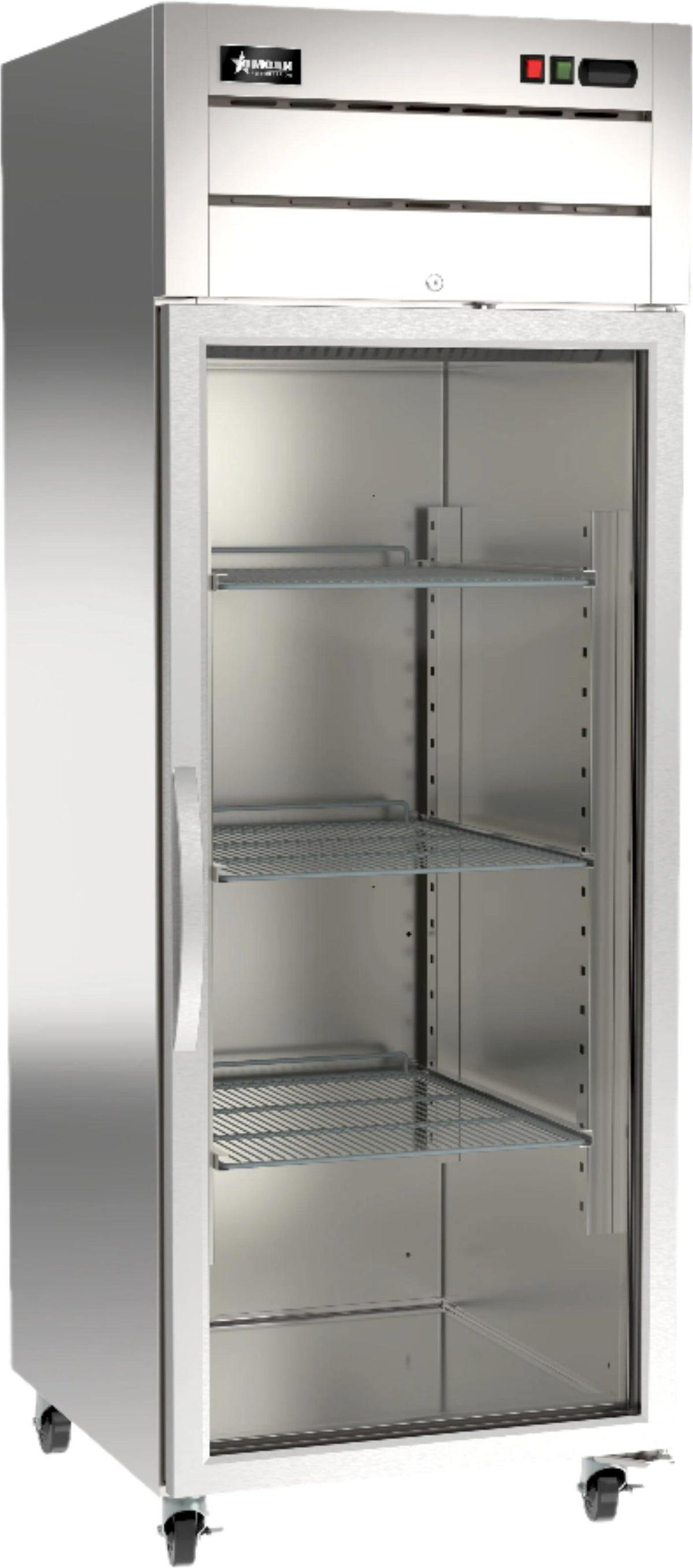 Omcan - 29" Stainless Steel Reach-In Refrigerator with 1 Glass Door - 50118