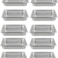 Omcan - 2.5" Deep 1/2-Size Perforated Steam Table Pan, Pack of 10 - 85200