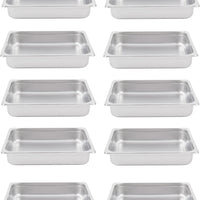 Omcan - 2.5" Deep 2/3-Size Stainless Steel Steam Table Pan, Pack of 10 - 80613