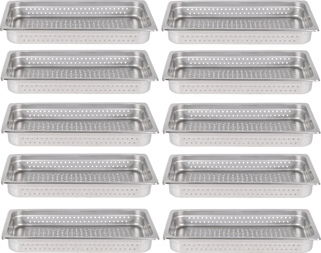 Omcan - 2.5" Deep Full Size Perforated Steam Table Pan, Pack of 5 - 85188