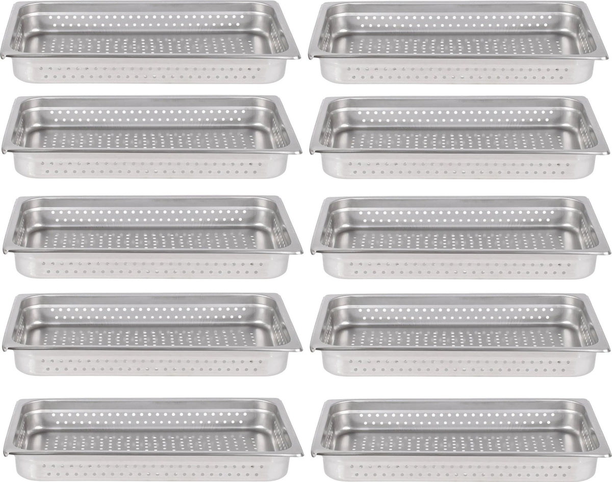 Omcan - 2.5" Deep Full Size Perforated Steam Table Pan, Pack of 5 - 85188
