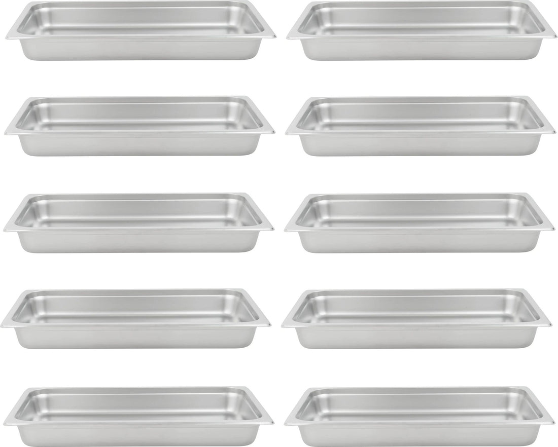 Omcan - 2.5" Deep Full Size Stainless Steel Steam Table Pan, Pack of 10 - 80257