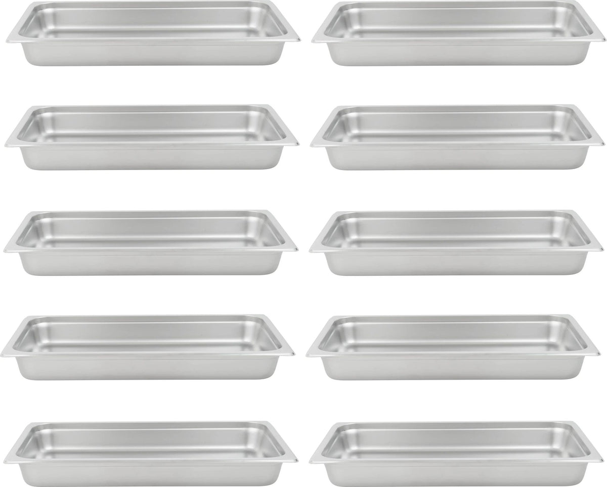 Omcan - 2.5" Deep Full Size Stainless Steel Steam Table Pan, Pack of 10 - 80257