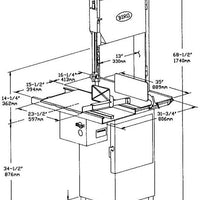 Omcan - 3 HP Biro Meat Band Saw with Movable Structure and Right to Left Feed - 3334SS-4003FH