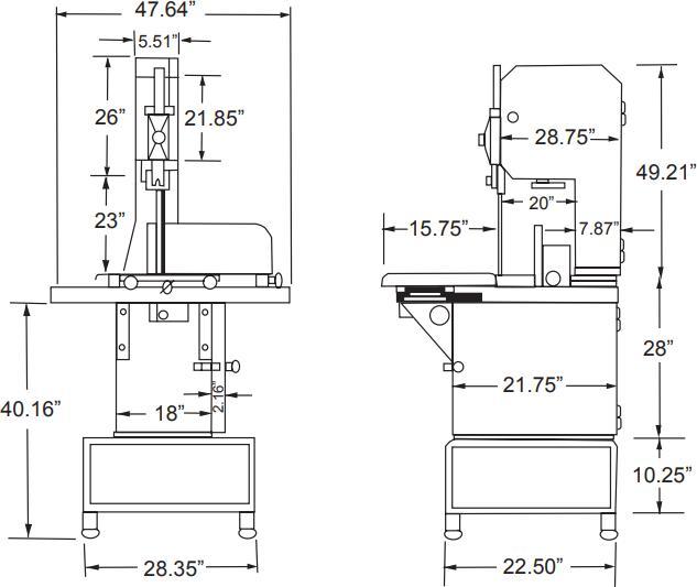 Omcan - 3 HP Single-Phase Floor Band Saw - 10272