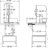 Omcan - 3 HP Single-Phase Floor Band Saw - 10272