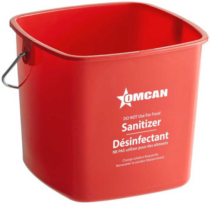 Omcan - 3 QT Red Cleaning And Sanitizing Pail, Pack of 30 - 81017