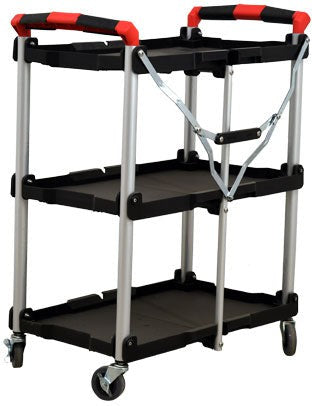 Omcan - 3 Tier Black Folding Dining Cart - 47108