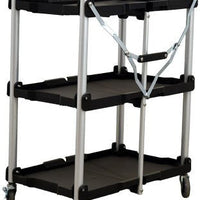Omcan - 3 Tier Black Folding Dining Cart - 47108