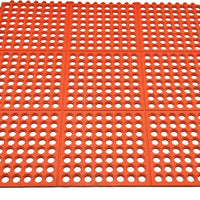 Omcan - 3’ x 3’ Terracotta Interlocking Edge Anti-Fatigue Mat, Pack of 4 - 39768