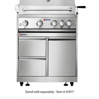 Omcan - 30", 5 Burners Propane Gas BBQ Grill with 58,000 BTU and Rotisserie Kit, Warming Rack - CE-CN-0030-B LP