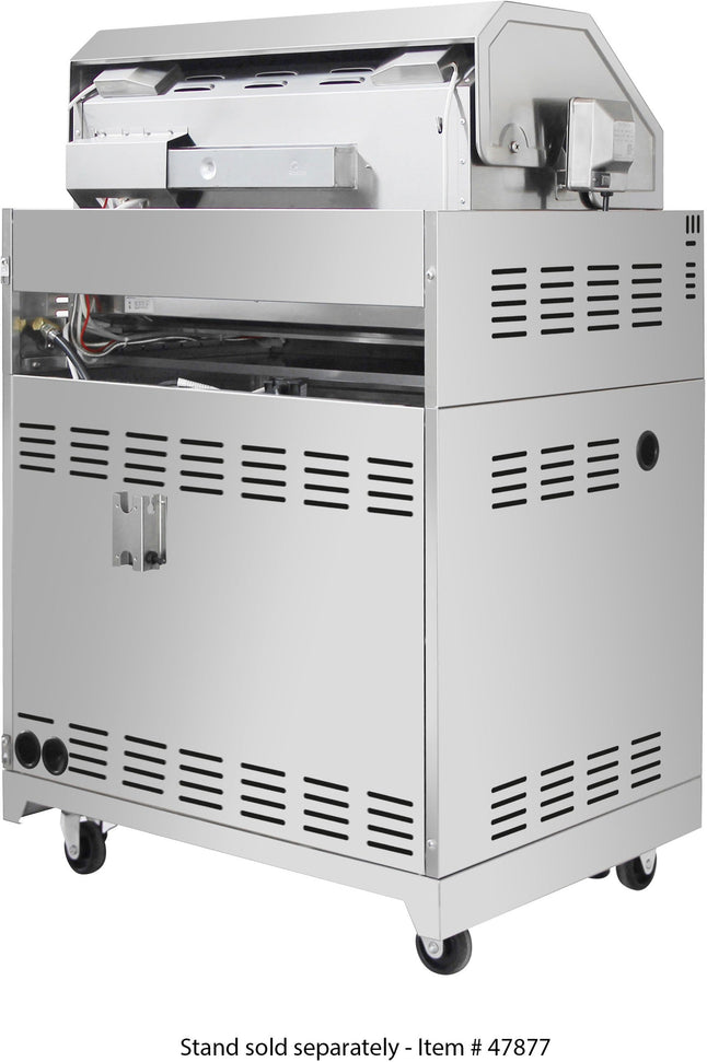 Omcan - 30", 5 Burners Propane Gas BBQ Grill with 58,000 BTU and Rotisserie Kit, Warming Rack - CE-CN-0030-B LP