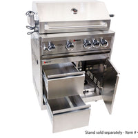 Omcan - 30", 5 Burners Propane Gas BBQ Grill with 58,000 BTU and Rotisserie Kit, Warming Rack - CE-CN-0030-B LP