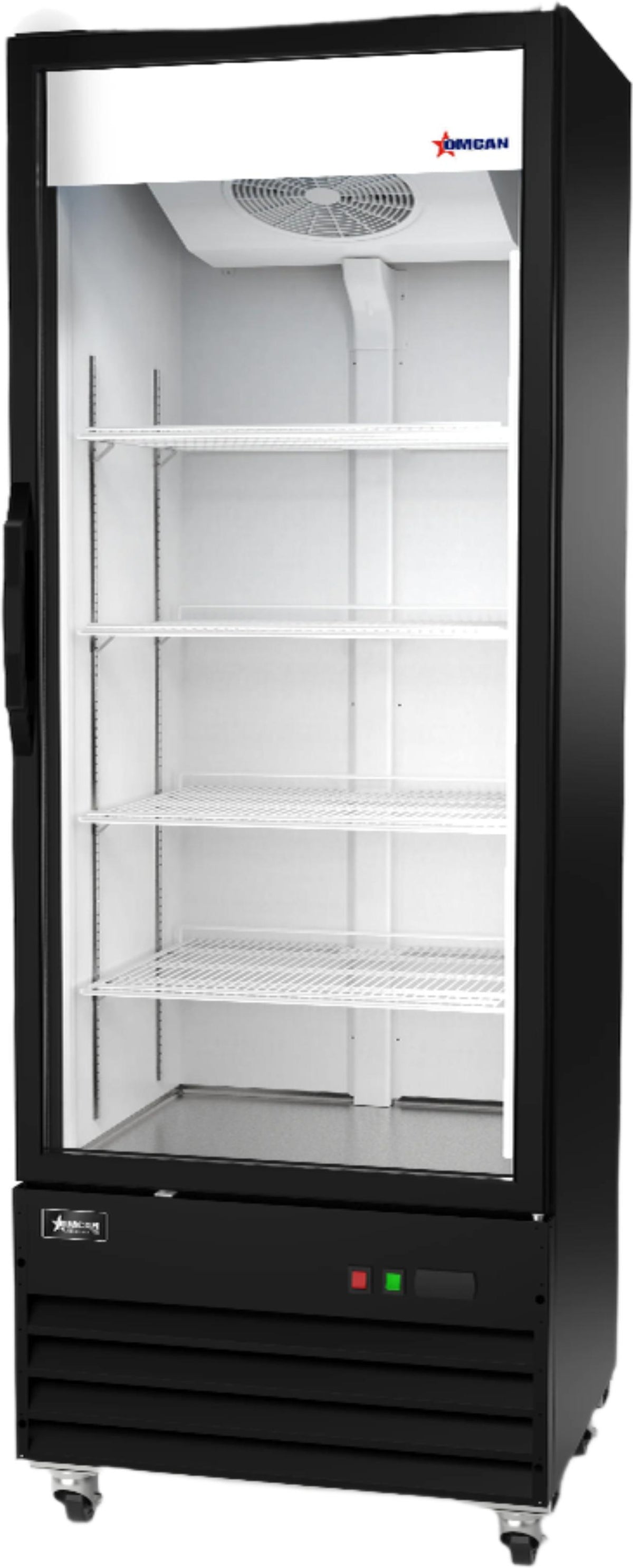 Omcan - 30” Glass 1 Swing Door Black Merchandiser Refrigerator - 50123
