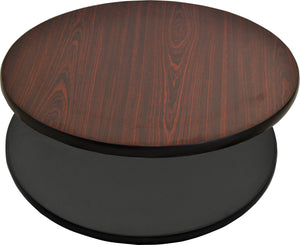 Omcan - 30" Mahogany/Black Round Table Top, 2/cs - 43177