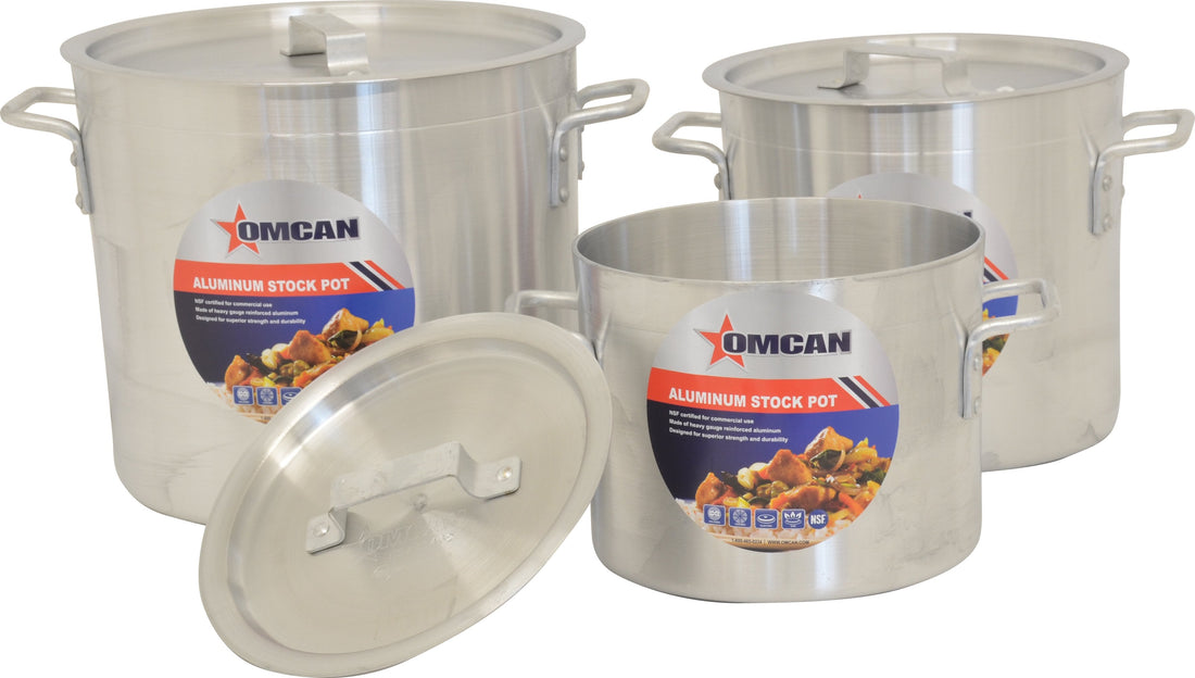 Omcan - 30 QT Commercial Grade Aluminum Stock Pot, Pack of 2 - 43371