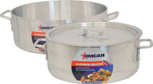 Omcan - 30 QT Stainless Steel Brazier with Cover - 80430
