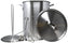 Omcan - 30 Qt Turkey Fryer and 10 Qt Fish Fryer/Boiler/Steamer Pack with Lid, 2 Baskets/Rack/Hook/Thermometer and Injector, Pack of 6 - 47172