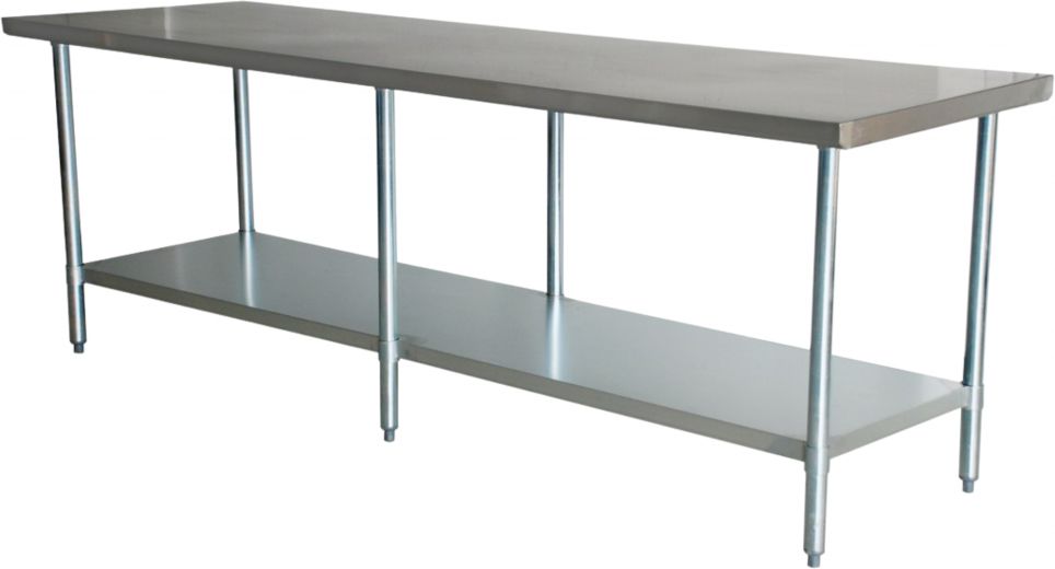 Omcan - 30″ x 108″ All Stainless Steel Worktable with Stainless Steel Undershelf and Legs - 45155