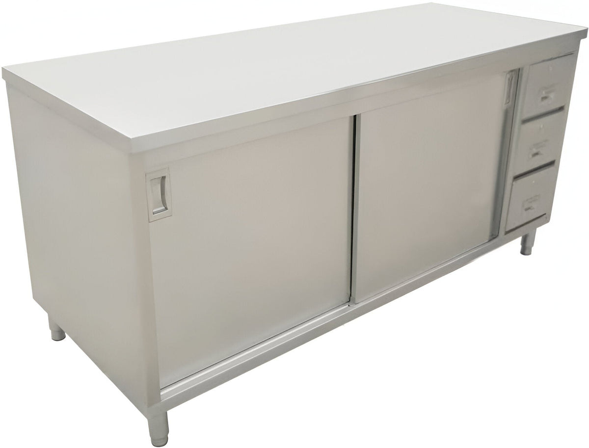 Omcan - 30" x 72" Stainless Steel Worktable With Cabinets And Drawers - 44197