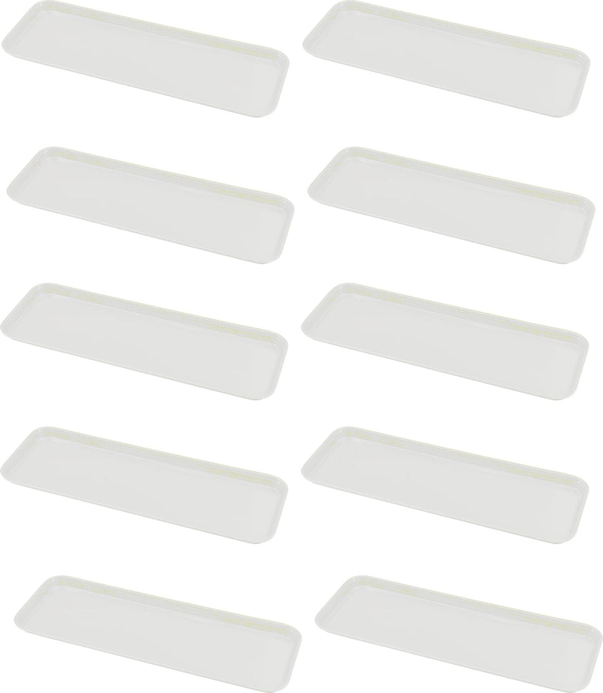 Omcan - 30” x 8.75” White Fiberglass Tray, Pack of 10 - 24386