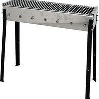 Omcan - 31.5″ x 12.6″ Stainless Steel Charcoal BBQ Grill with Stainless Steel Brazier - CE-IT-0291