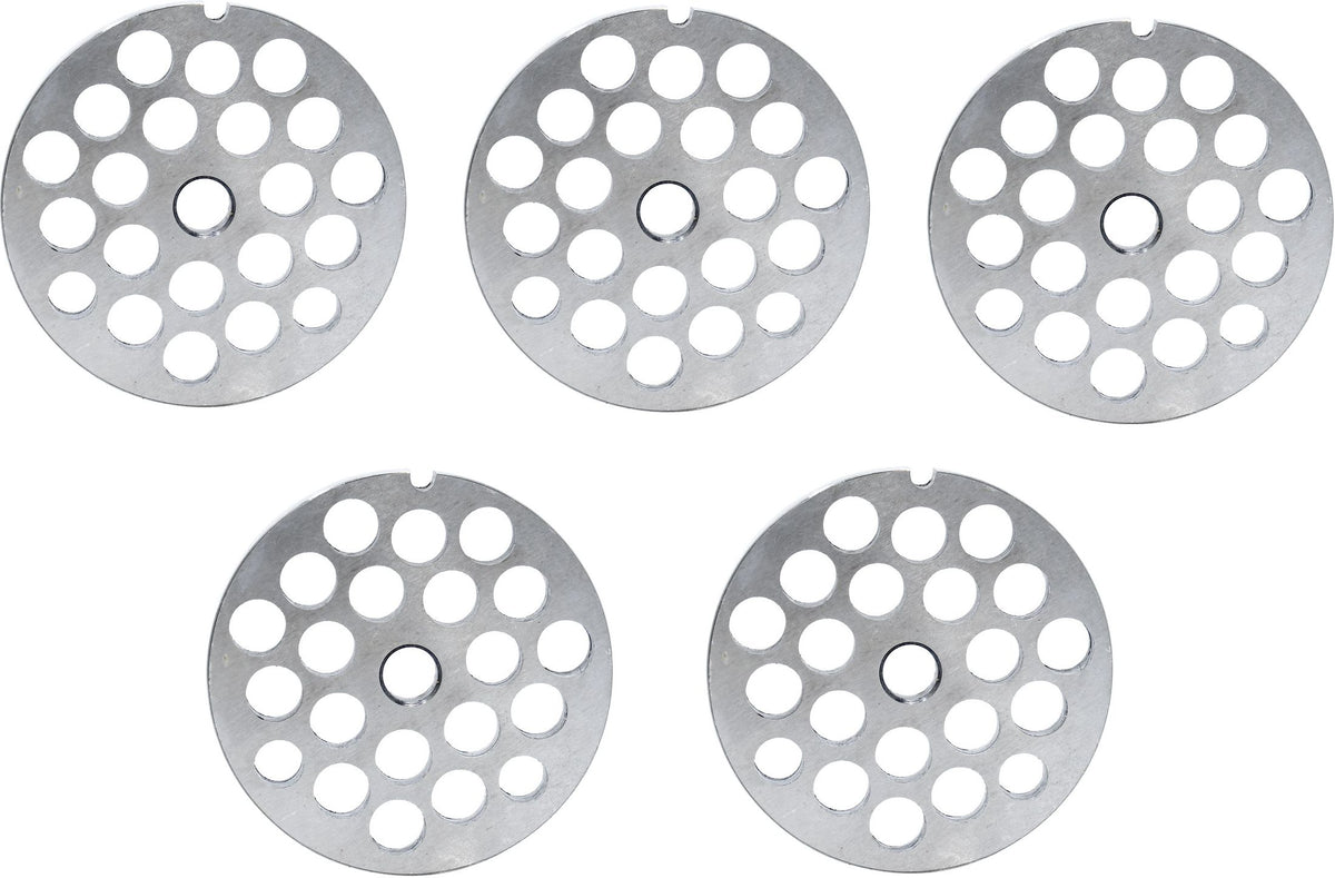 Omcan - #32 (16 mm) Carbon Steel Hubless Meat Grinder Plate, Pack of 4 - 11265