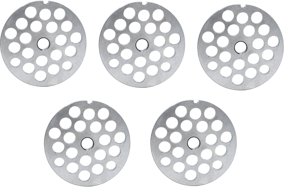 Omcan - #32 (16 mm) Carbon Steel Hubless Meat Grinder Plate, Pack of 5 - 11265
