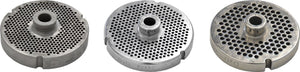 Omcan - #32 (16 mm) Stainless Steel Meat Grinder Plate with Hub - Flat Sides & 3 Notches, 2/cs - 11162