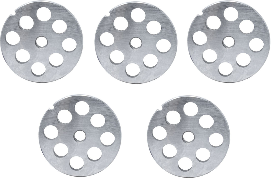 Omcan - #32 (18 mm) Carbon Steel Hubless Meat Grinder Plate, Pack of 4 - 11266