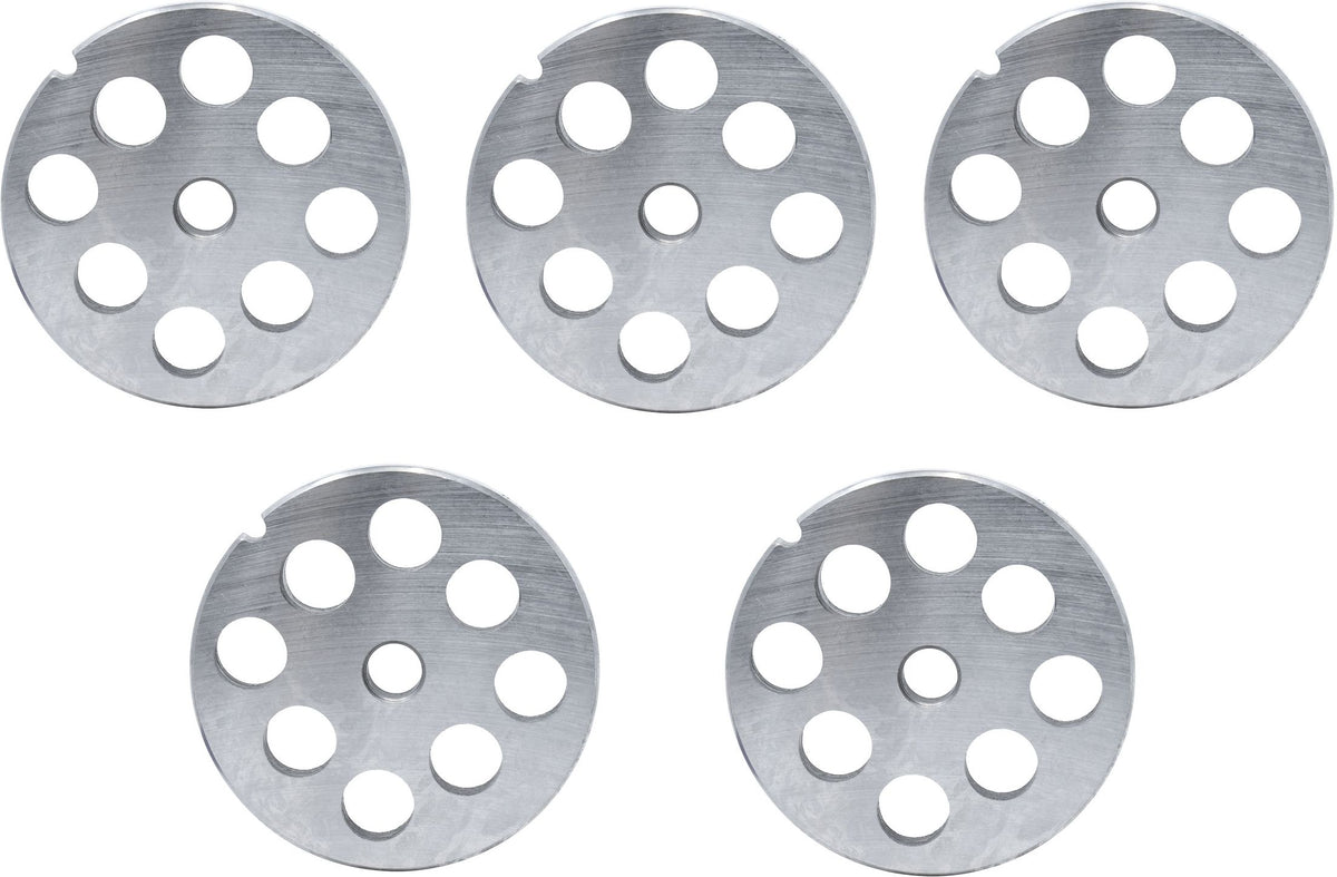 Omcan - #32 (18 mm) Carbon Steel Hubless Meat Grinder Plate, Pack of 4 - 11266