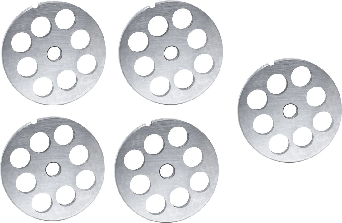 Omcan - #32 (20 mm) Carbon Steel Hubless Meat Grinder Plate, Pack of 4 - 11267
