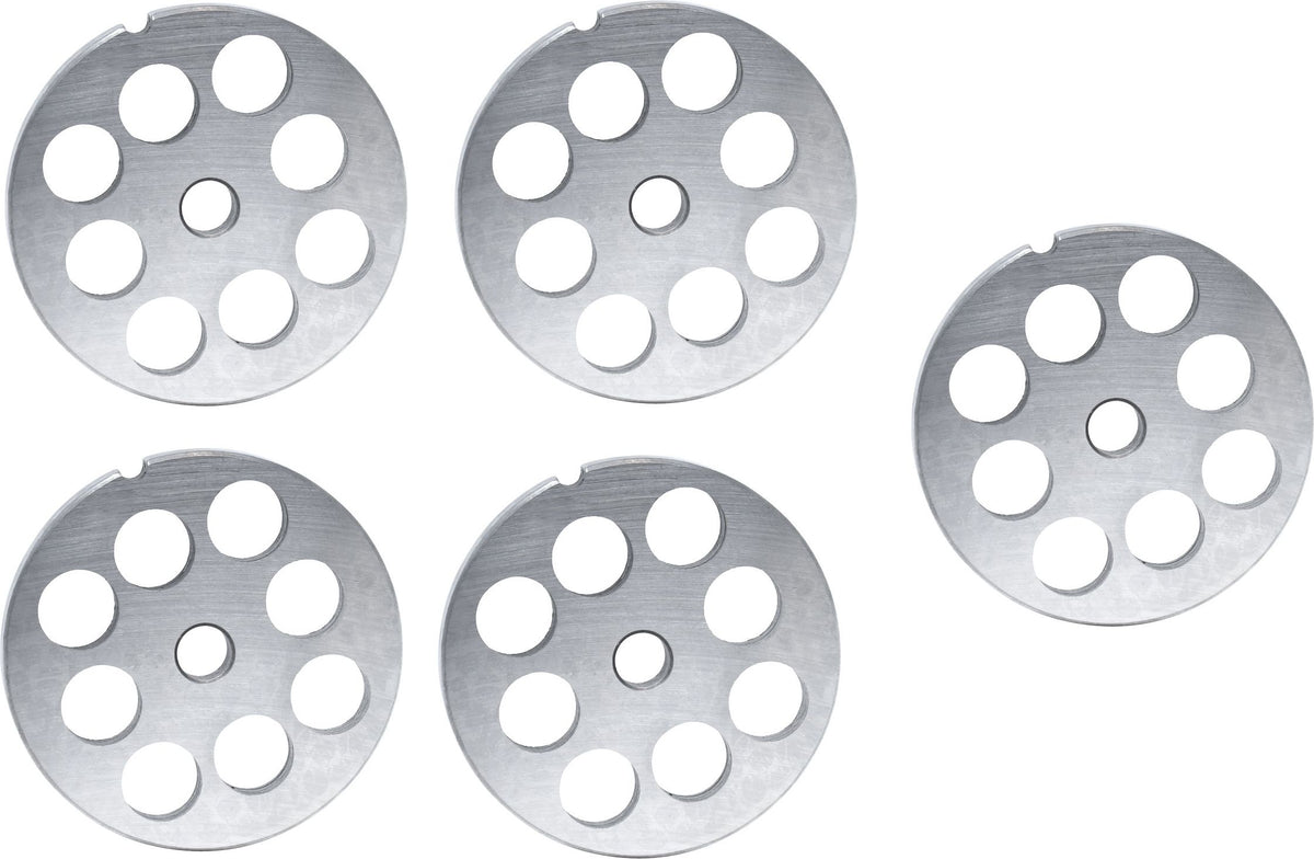 Omcan - #32 (20 mm) Carbon Steel Hubless Meat Grinder Plate, Pack of 4 - 11267