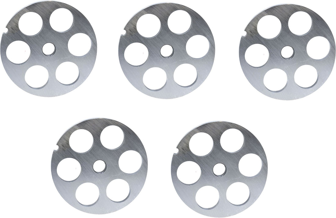 Omcan - #32 (25 mm) Carbon Steel Hubless Meat Grinder Plate, Pack of 4 - 17071