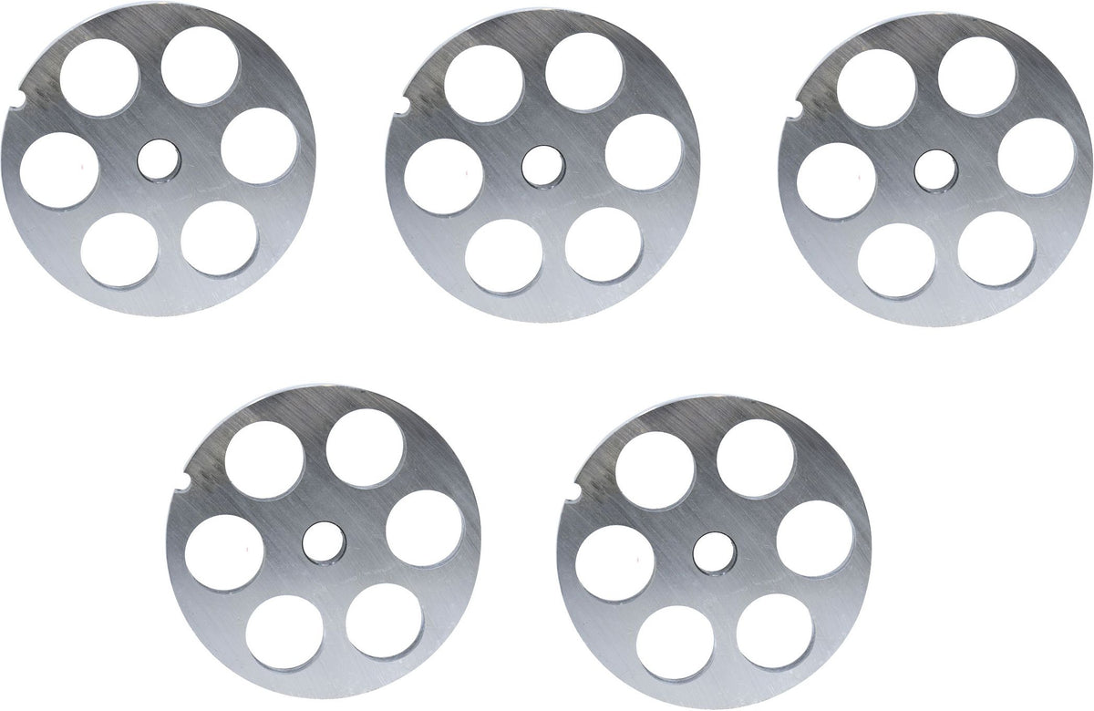 Omcan - #32 (25 mm) Carbon Steel Hubless Meat Grinder Plate, Pack of 4 - 17071