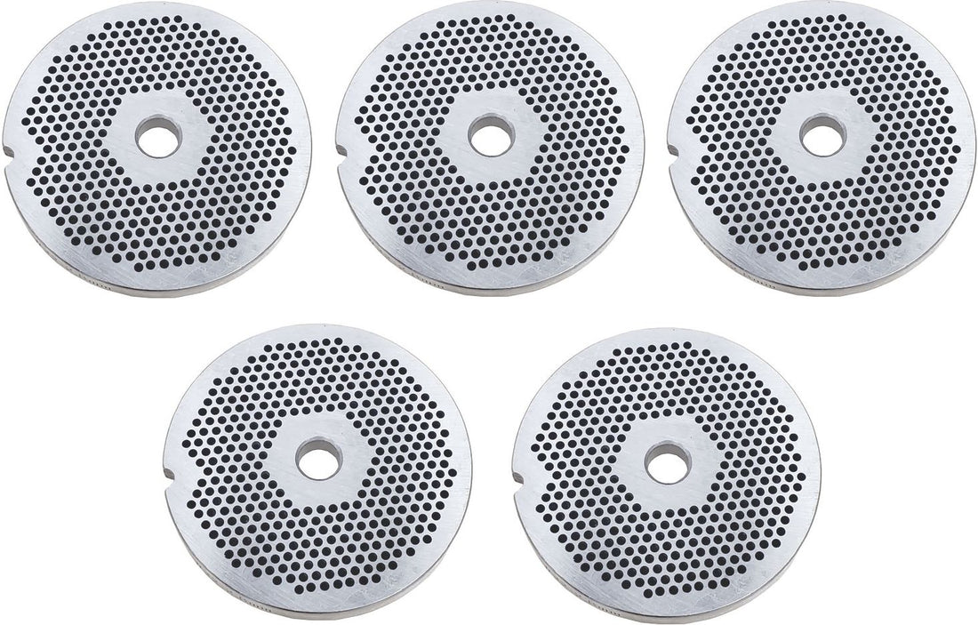 Omcan - #32 (2.8 mm) Carbon Steel Hubless Meat Grinder Plate, Pack of 4 - 11256