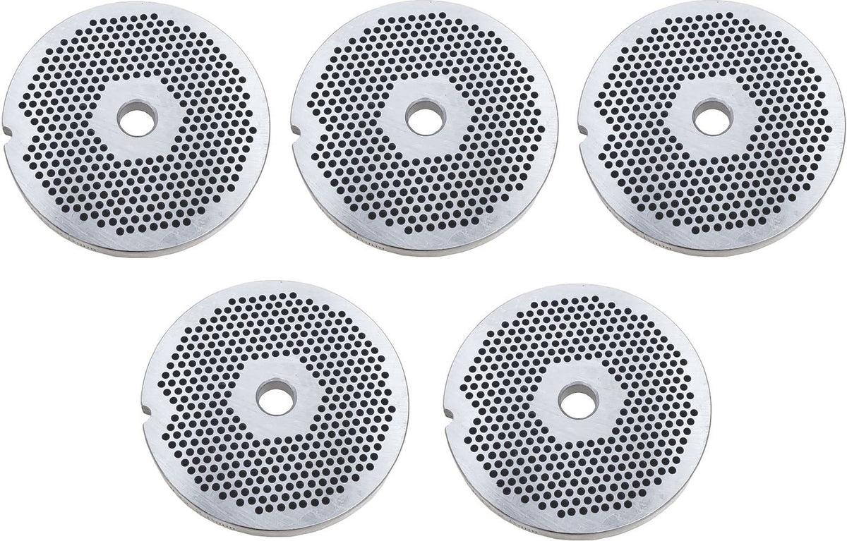 Omcan - #32 (2.8 mm) Carbon Steel Hubless Meat Grinder Plate, Pack of 4 - 11256