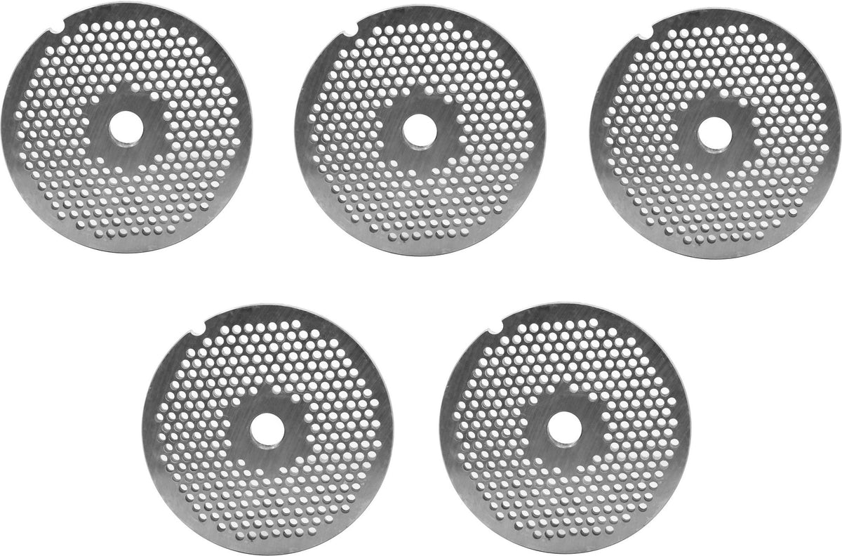 Omcan - #32 (3.5 mm) Carbon Steel Hubless Meat Grinder Plate, Pack of 4 - 11257