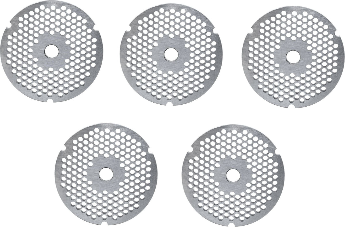Omcan - #32 (4.5 mm) Carbon Steel Hubless Meat Grinder Plate, Pack of 4 - 11259