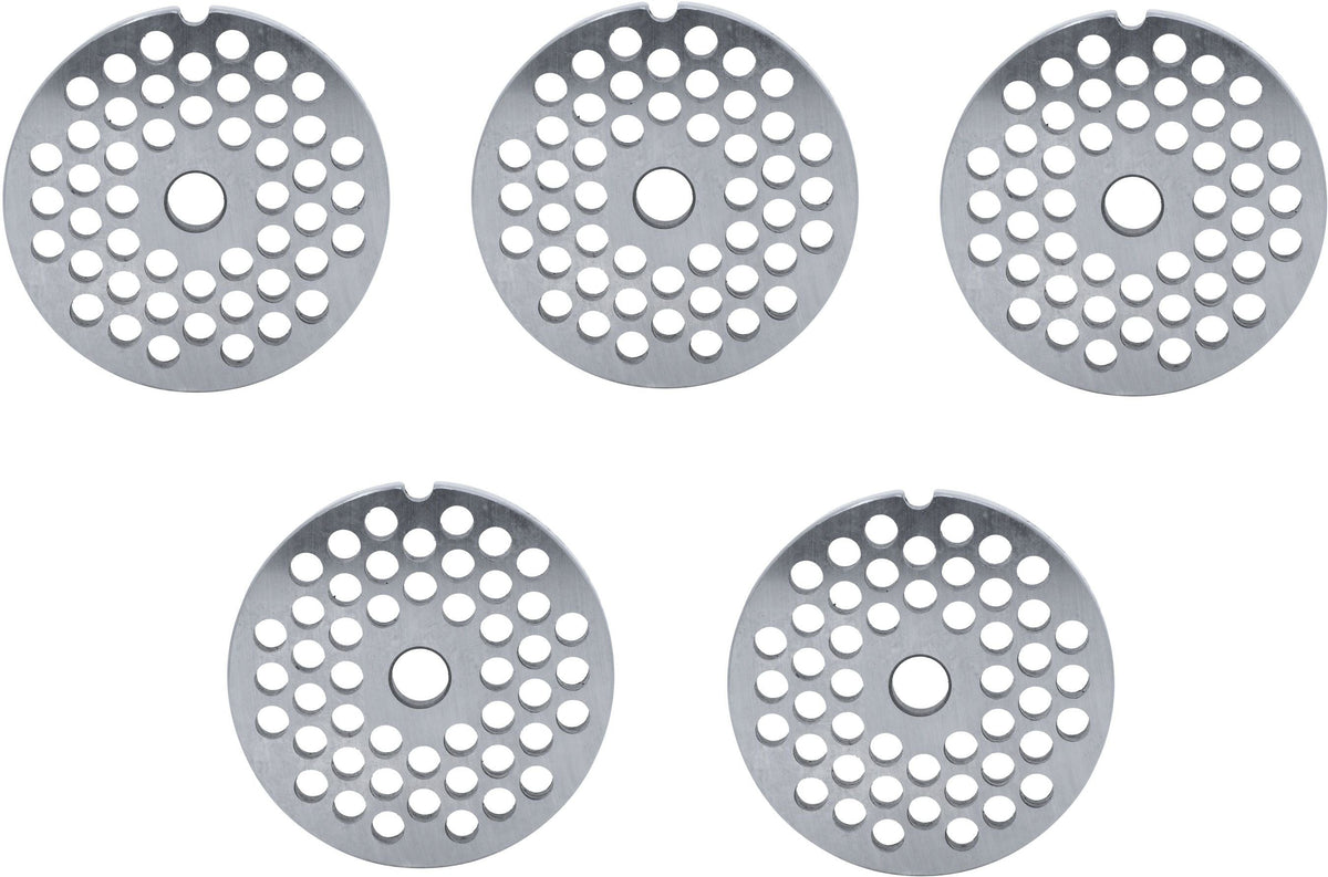 Omcan - #32 (6 mm) Carbon Steel Hubless Meat Grinder Plate, Pack of 4 - 11260