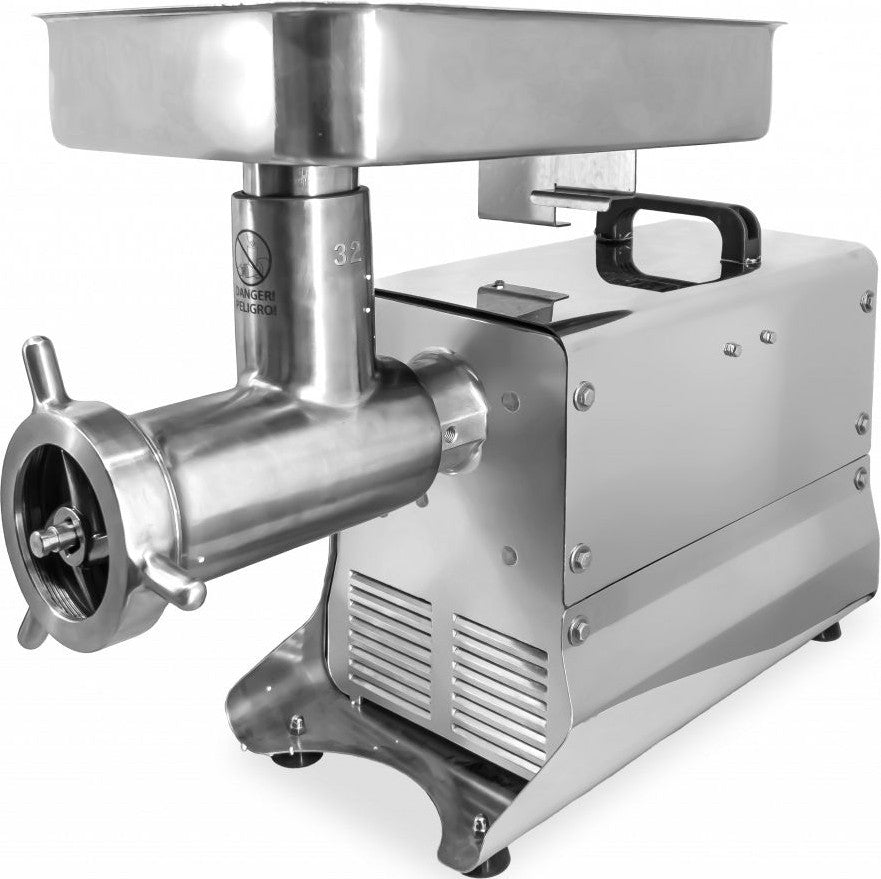 Omcan - #32 Commercial Heavy-Duty Fan-Cooled Counter-Style Meat Grinder with 2 HP Micro Switch - MG-CN-0032-M