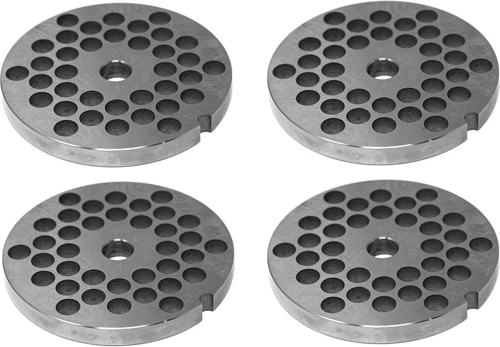 Omcan - #32 European-Style (10 mm) Stainless Steel Hubless Meat Grinder Plate, Pack of 2 - 11231