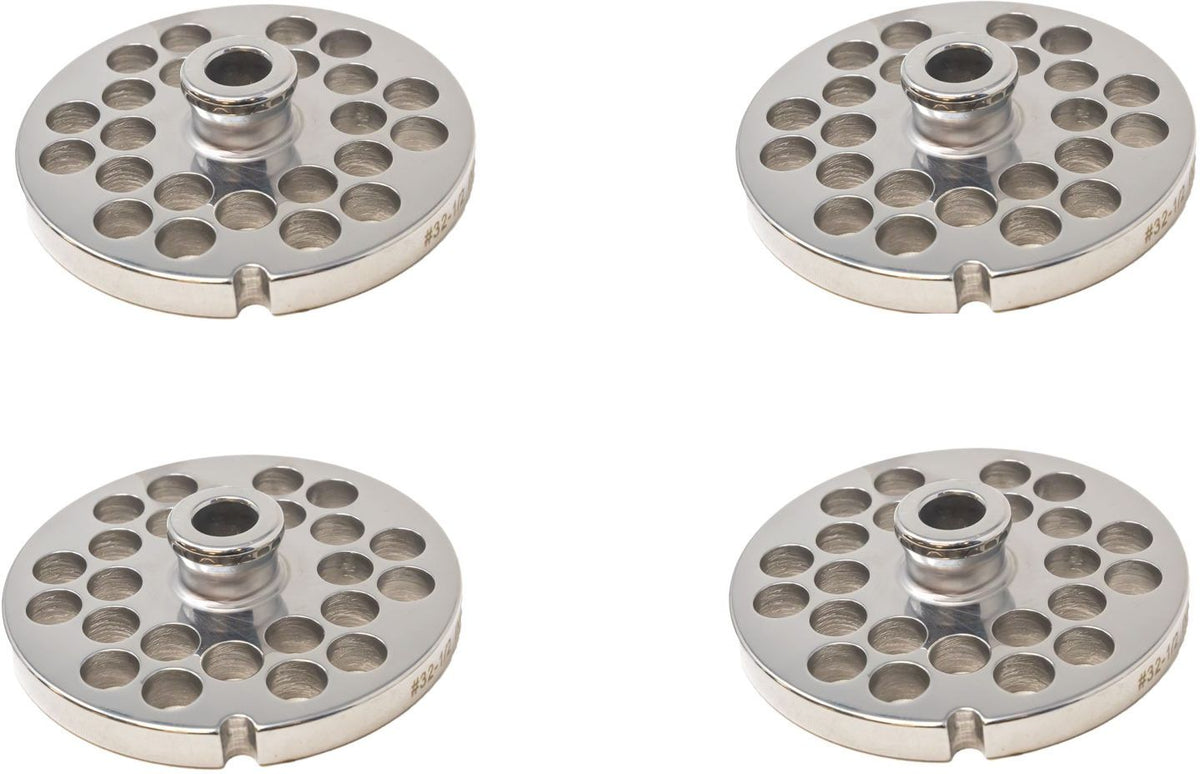 Omcan - #32 European-Style (12 mm) Stainless Steel Hubless Meat Grinder Plate, Pack of 2 - 11232