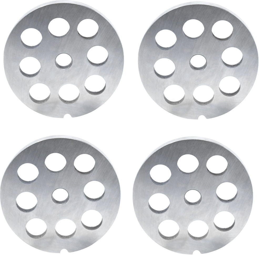 Omcan - #32 European-Style (18 mm) Stainless Steel Hubless Meat Grinder Plate, Pack of 2 - 11233