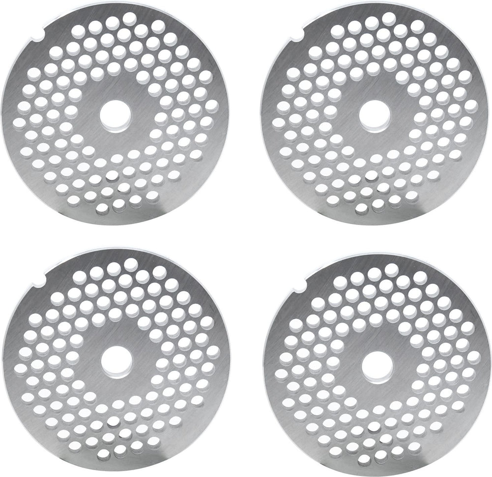 Omcan - #32 European-Style (6 mm) Stainless Steel Hubless Meat Grinder Plate, Pack of 2 - 11229