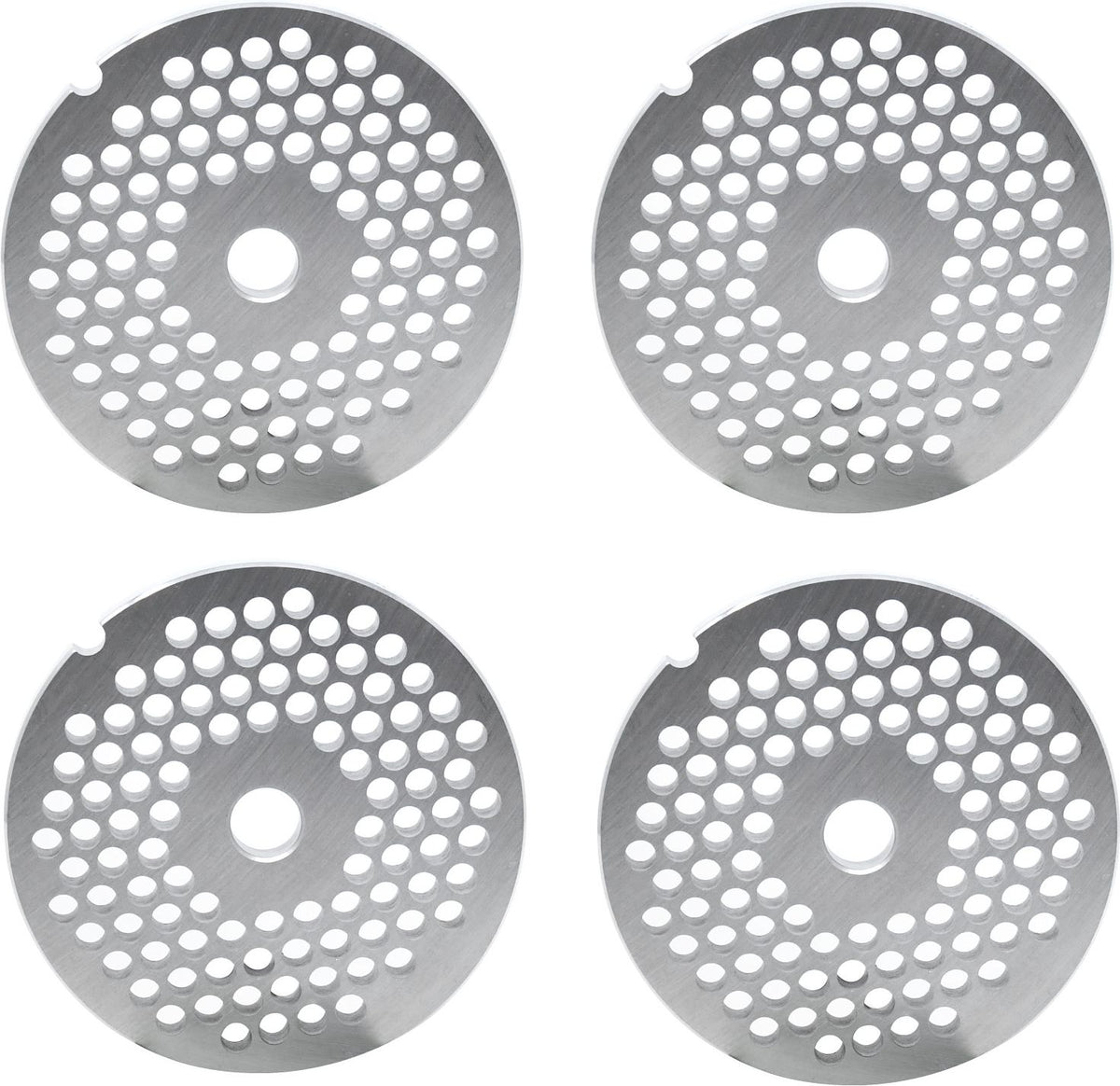 Omcan - #32 European-Style (6 mm) Stainless Steel Hubless Meat Grinder Plate, Pack of 2 - 11229