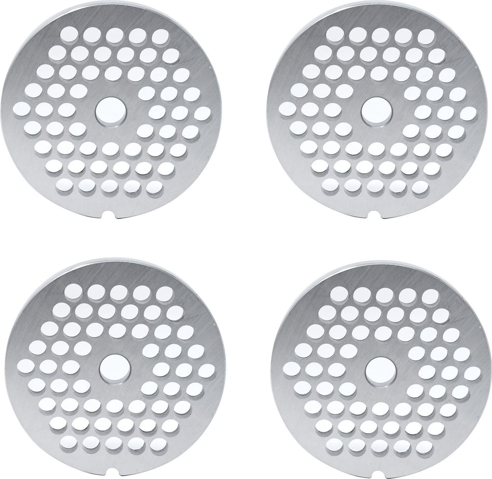 Omcan - #32 European-Style (8 mm) Stainless Steel Hubless Meat Grinder Plate, Pack of 2 - 11230