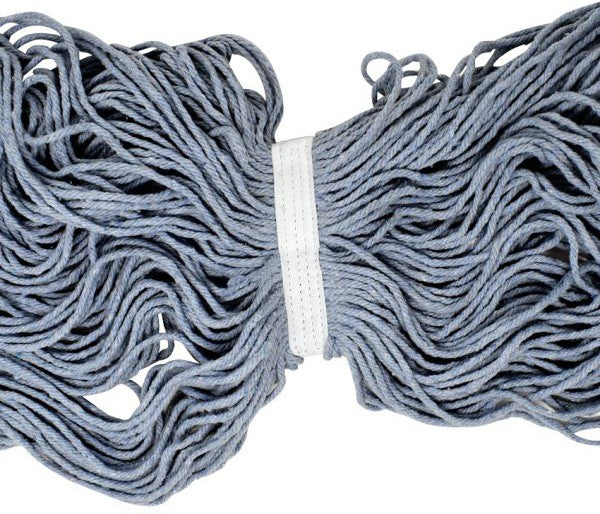 Omcan - 32 Oz Blue Yarn Mop Head With Cut End, Pack of 20 - 80898